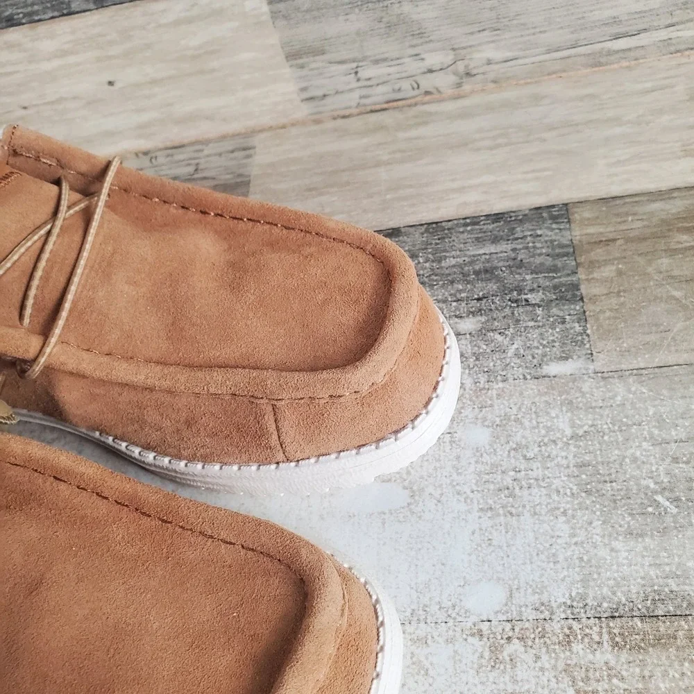 Hey Dude Wally Suede Shearling Loafers Mens Sz 13 Slip On Shoes